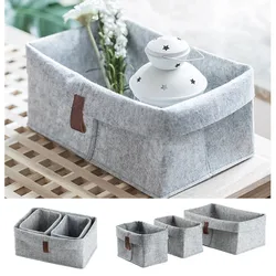 Cosmetics Desktop Organizer Nordic Felt fabric Storage Baskets Decorative flower basket Kids Toys Sundries Storage Box 화장품 정리