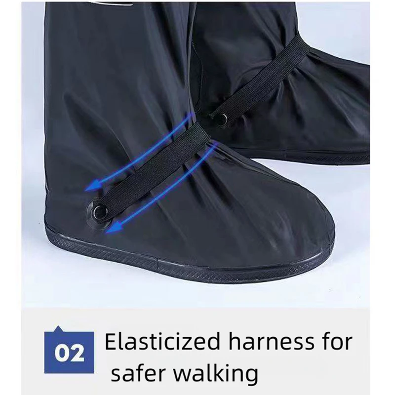 Cubierta de zapatos para Botas de lluvia para hombres y mujeres, cubierta de zapatos negra impermeable con Reflector, cubierta de polvo transparente de alta calidad para motocicleta y bicicleta