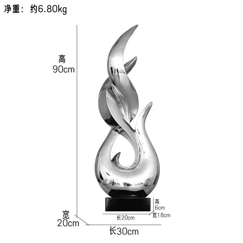 For Modern Light Luxury Living Room Entrance TV Cabinet Electroplated Model House Sculpture Floor Standing Soft Decoration