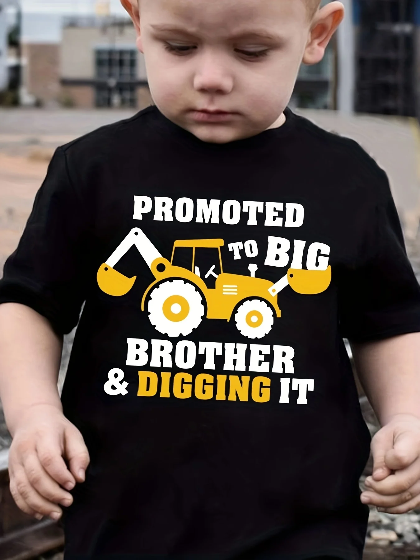 Boys‑Summer‑Cartoon‑Excavator‑Print‑Crew‑Neck‑Short‑Sleeve‑Casual‑Kids‑T‑Shirt