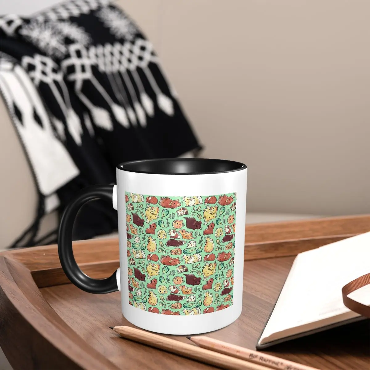 Guinea Pig Huddle Mug Funny Ceramic Coffee Cups Tea Mugs Milk Cup Drinkware Gifts for Woman Man