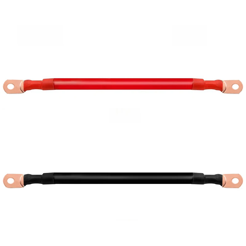 ソーラーインバーター用シリコンバッテリー接続ケーブル,銅線,m6,4 awg,6 awg,8awg,2個