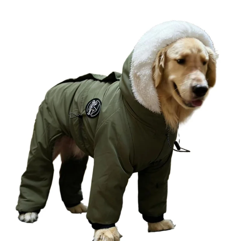 

Комбинезон для больших собак, зимний костюм для больших собак, лабрадор, самоед, хаски, золотистый ретривер, шиба-ину, бордер-колли, одежда для домашних животных, пальто