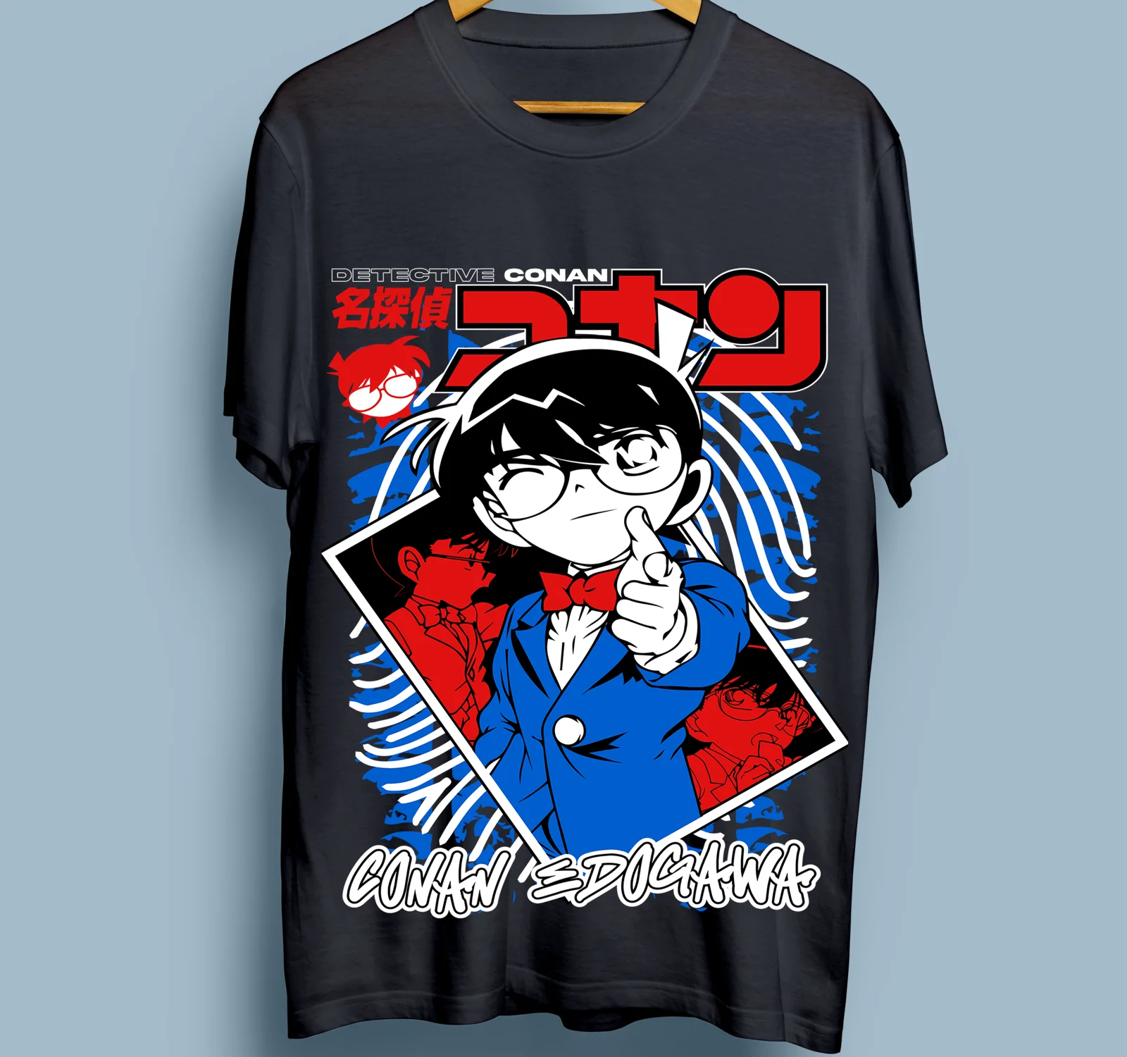 Detective Conan T-shirt Edogawa Shirt Shinichi Vermouth Gin Girl Shirt All Size