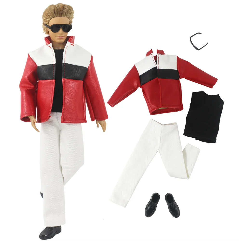 1 Set Doll Clothes Leather Clothing Outfit for 12 Inch Ken Doll Many Style for Choice 05