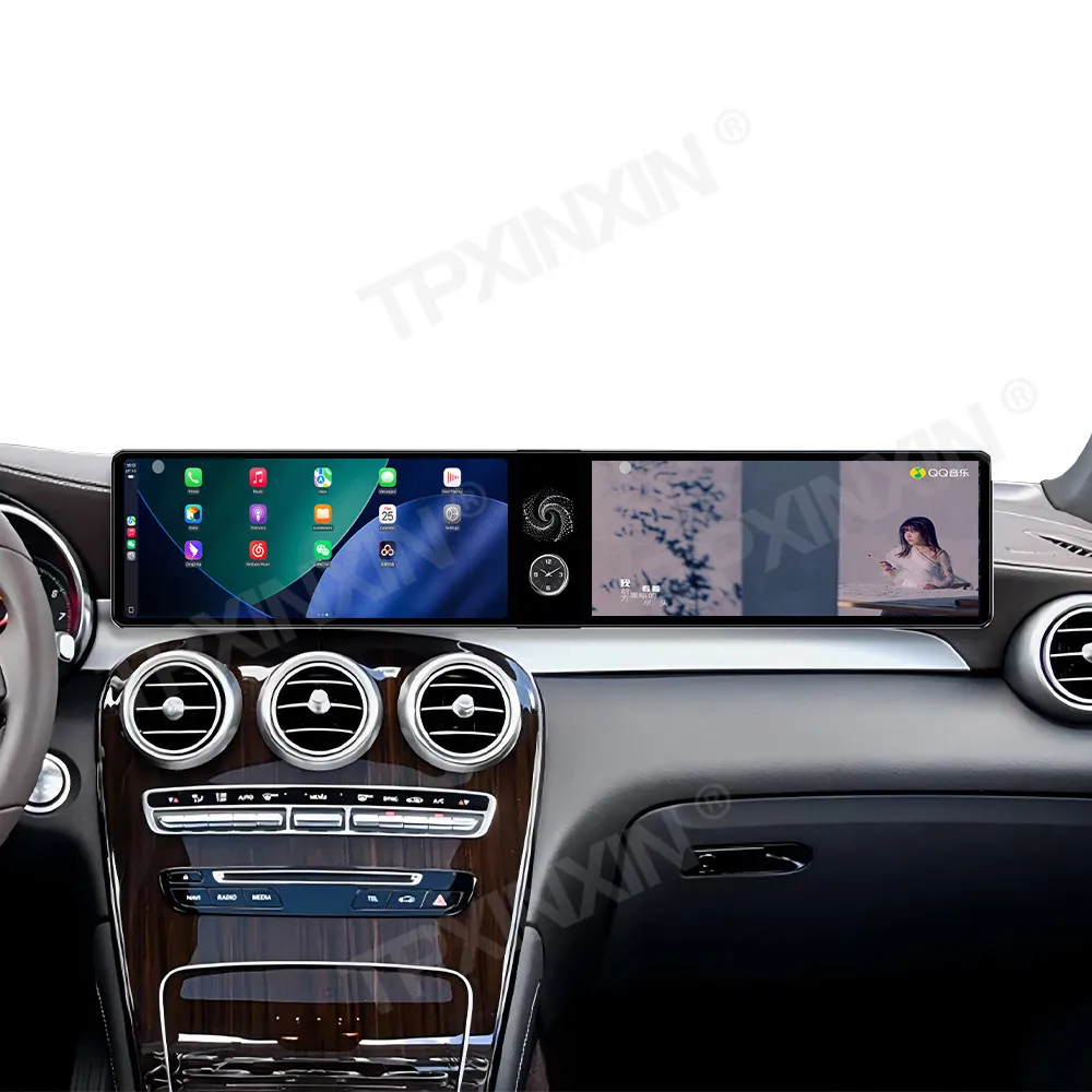 

Двухэкранный автомобильный радиоприемник 12.3 дюйма для Mercedes-Benz GLC 2015-2021, Android 13, CarPlay, HD-экран, GPS-навигация, мультимедийный проигрыватель, головное устройство