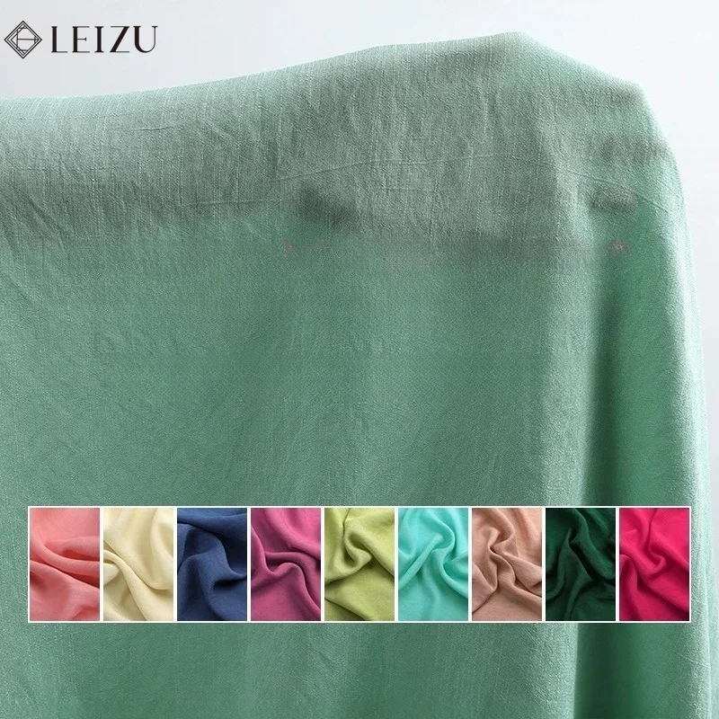 Solid Color Cotton Linen Fabric Bamboo Breathable Soft Summer for Sewing Sun Protection Clothing,Dress DIY Handmade Fabrics 0.5M