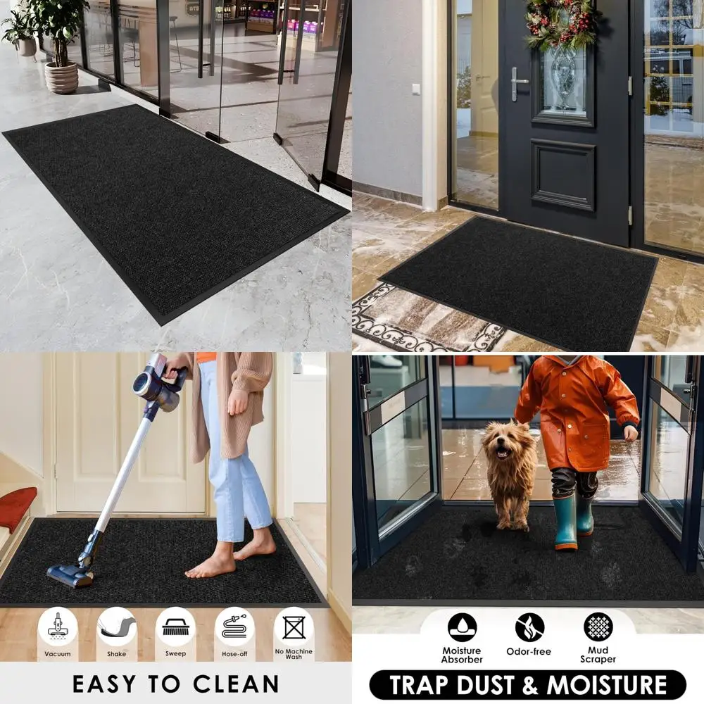 

Heavy-Duty Indoor Outdoor Front Door Mat - 3x9 Feet Entrance Floor Mat, Customizable, Traps Dirt and Moisture for Commercial Use