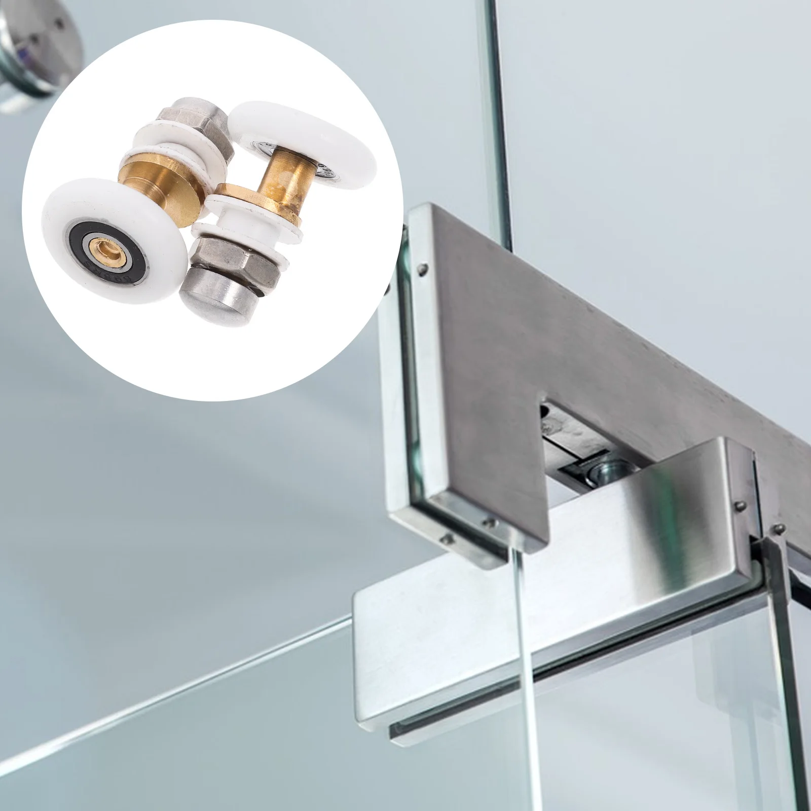 

2 шт., ролики, направляющие, сменные колеса, раздвижное стекло, одноколесный шкив, большой подшипник, прочные, гладкие детали оборудования для ванной комнаты