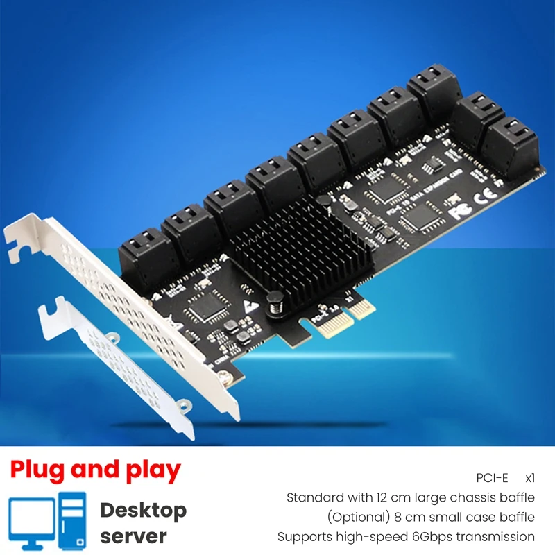 20/16/12/6 Port SATA 6Gb To PCI Controller Pcie To SATA III Converter PCIE Riser Adapter SATA3.0 Expansion Card