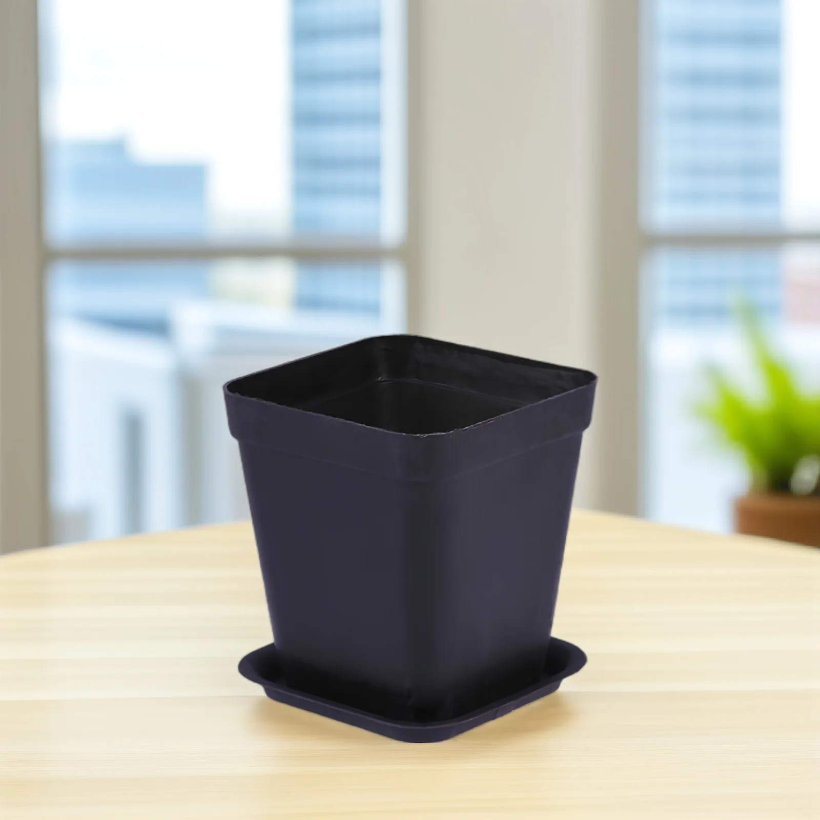3 Sets Small Square Flower Pot Nursery Tray Garden Succulent Pots Decoration Flowerpot Plastic for Indoor Plants Planter Bonsai