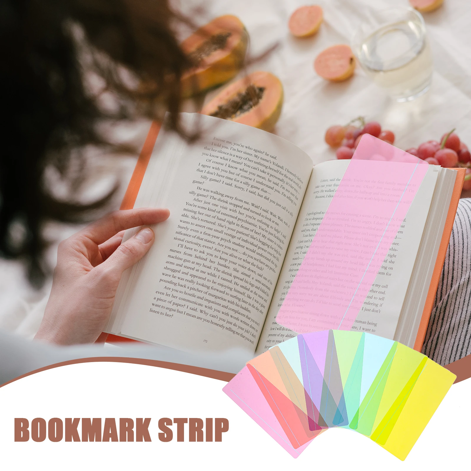 

8Pcs Colorful Guided Reading Strips Page Marker Interactive Bookmark Reading Tracking Tool
