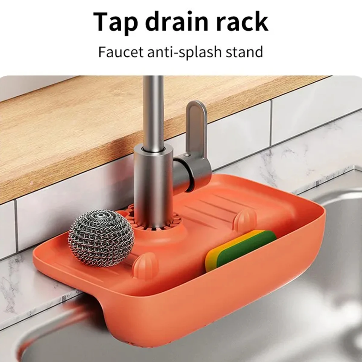 New Faucet Splash Proof Drainage Rack Sink Countertop Mat Kitchen Cloth Sponge Cloth Drainage Kitchen Storage Rack