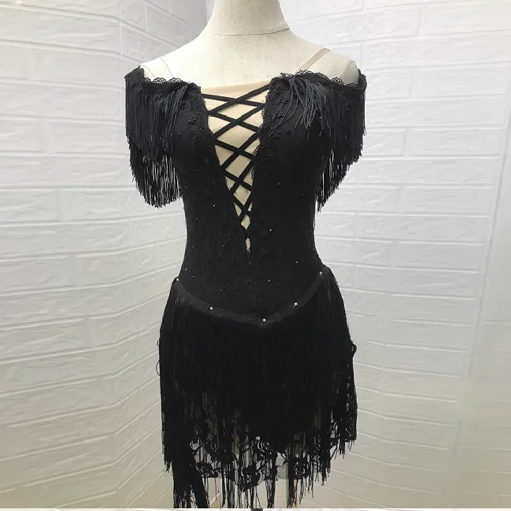 Vestito da balletto a maniche lunghe o a maniche corte nero di Carmen Bolero, abiti da body corti con Balet in nappa di pizzo personalizzati Drop Shipping