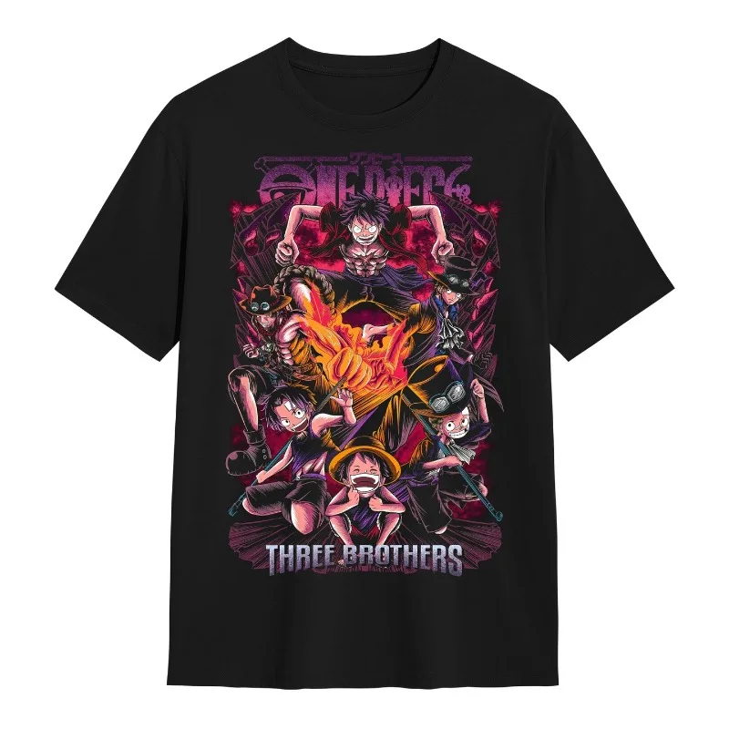 

Цельная аниме Луффи с принтом и коротким рукавом, новый стиль, универсальная повседневная футболка с героями мультфильмов, Harajuku, хип-хоп, повседневная