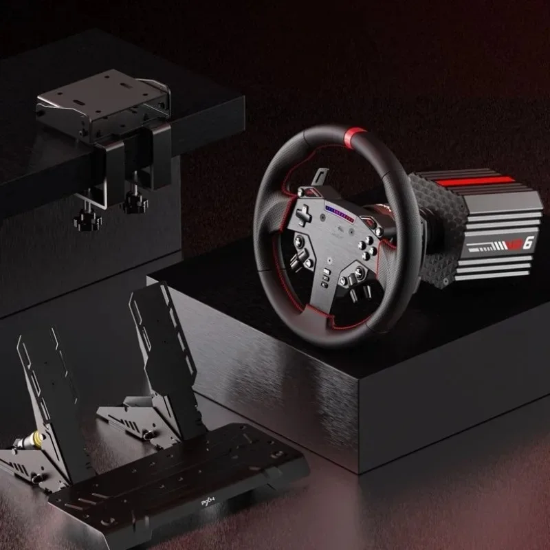 

-VD6 Advanced Direct Drive Racing Game Steering Wheel, Compatible with PC Platforms