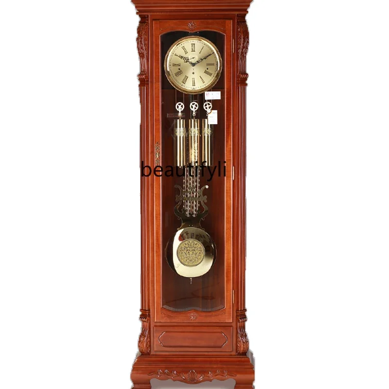 

New Chinese floor clock living room Helmler European retro pendulum clock old-fashioned floor-to-ceiling large seat clock