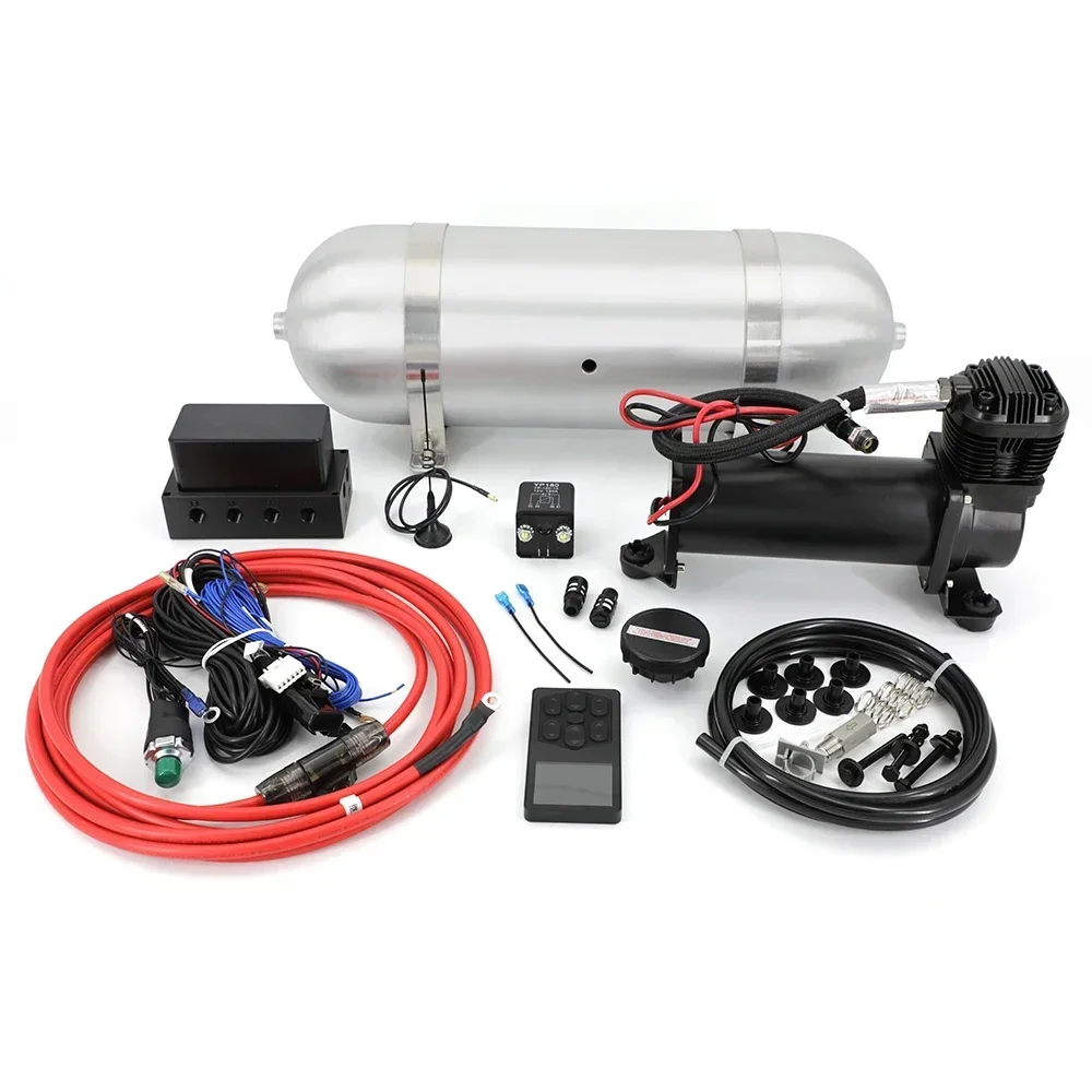 Universal Air Ride Management Kit Air Suspension System Electronic Controller System With Air Tank SQ495 Silent Compressor Pump