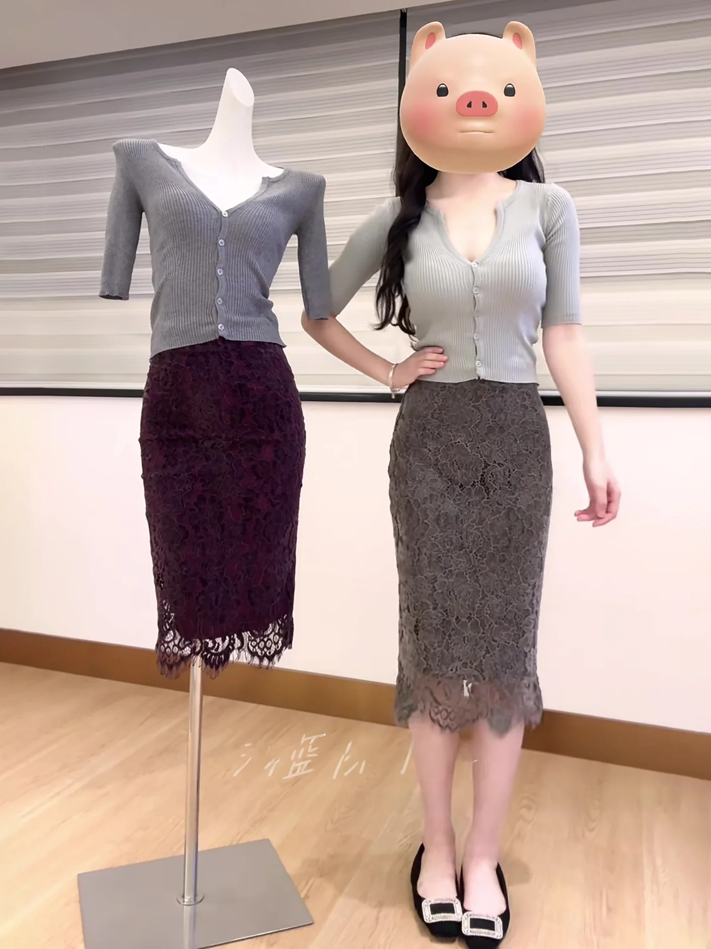 Elegant High Waist Lace  Skirt Women's Pure Desire Slimming Long Leg Lengthening over Knee Wrap Body Long Skirt