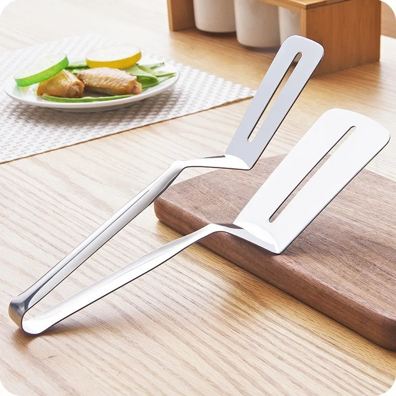 

Stainless Steel Steak Clip Pancake Barbecue Spatula BBQ Tongs Frying Fish Bread Household Kitchen Tool