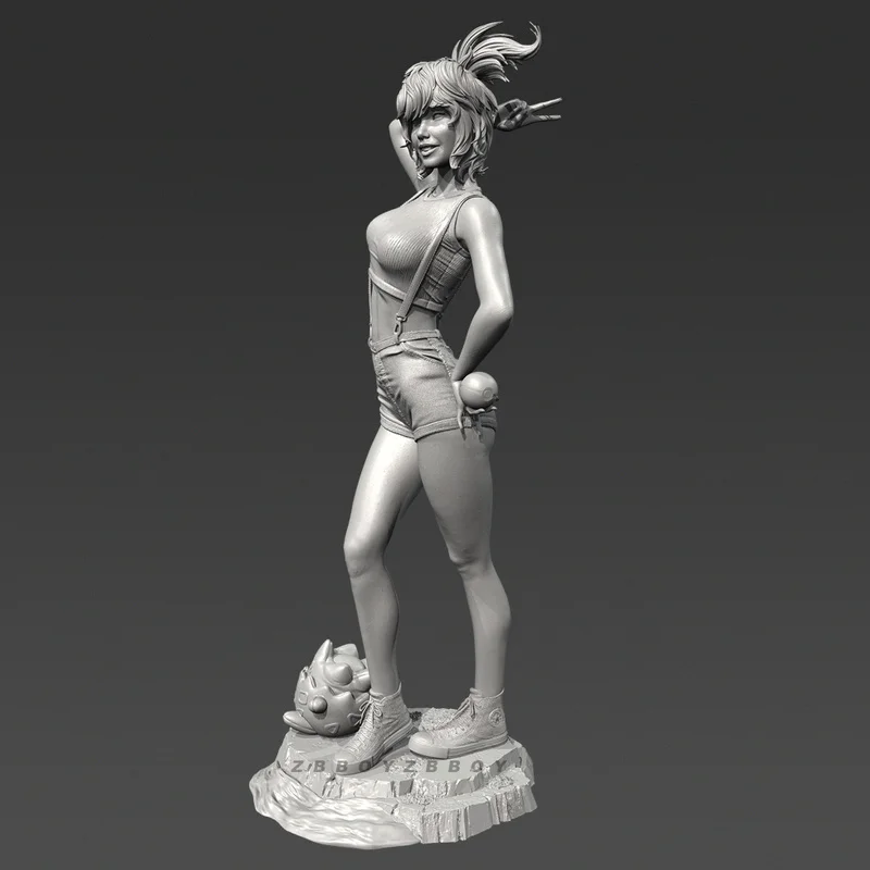 

50mm 75mm Resin Model Figure A Sunny And Lively Girl Gk Micro Miniature 3d Printed White Model Toy Unassembled And Unpainted Kit
