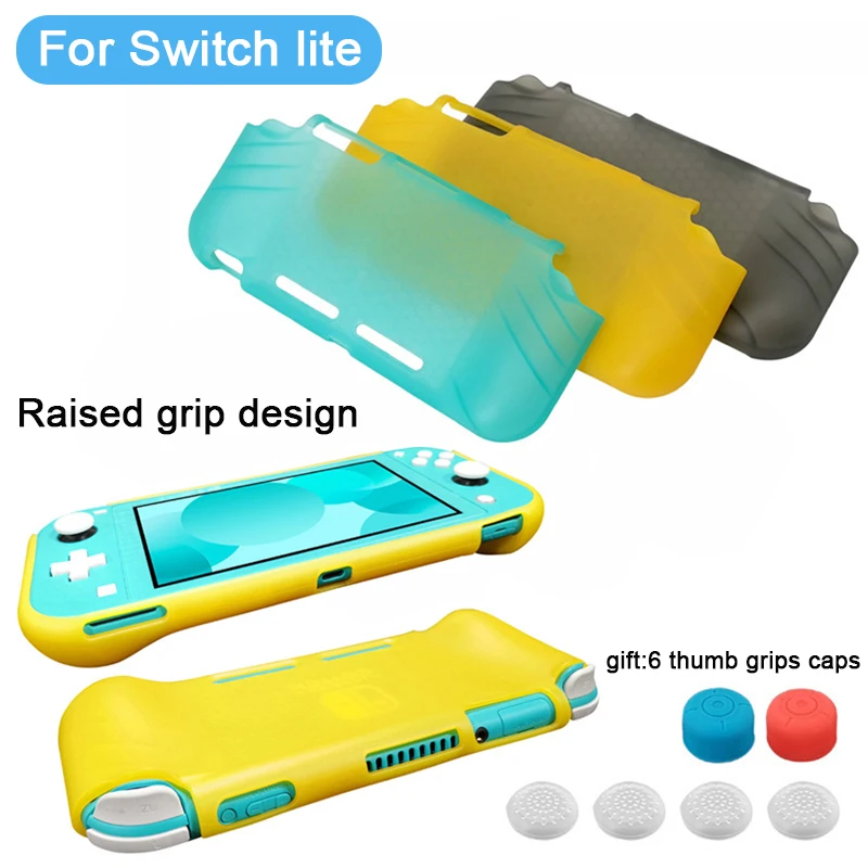 เคสป้องกันสำหรับ funda Nintendo SWITCH Lite เคส TPU พร้อมที่จับของขวัญ6หัวแม่มือฝาครอบเคสโทรศัพท์กันกระแทกสำหรับ NS Lite MINI