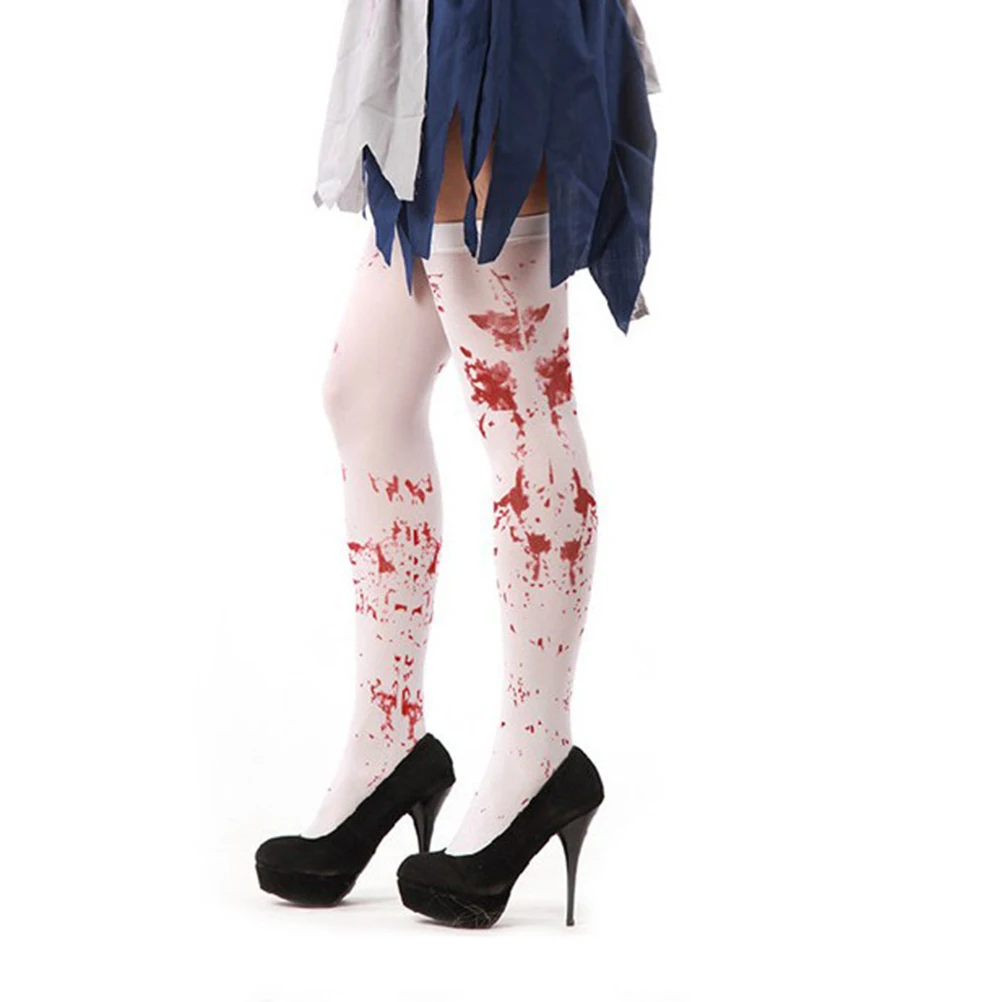 

1 Pair White Women Stockings For Halloween Costume Party Cosplay Sexy Scary Wearable Comfortable Material Create
