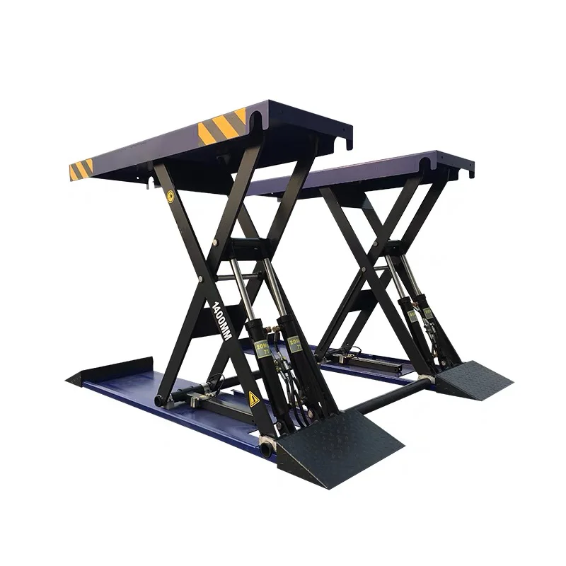 

1.4M Height 4 Tons Capacity Mobile Scissor Car Lift Car Repair Shop 1400mm Four Cylinder Scissor Lift