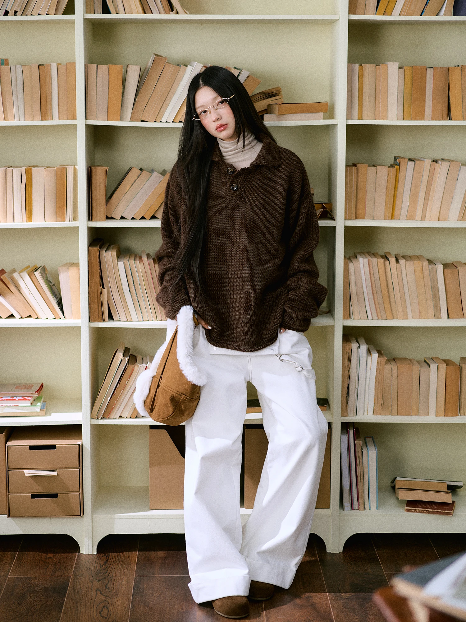 LaluneDuCiel винтажный вязаный шерстяной свитер в консервативном стиле Ne свободного покроя, повседневный свитер, зимний сезон, длинный свеч на пуговицах