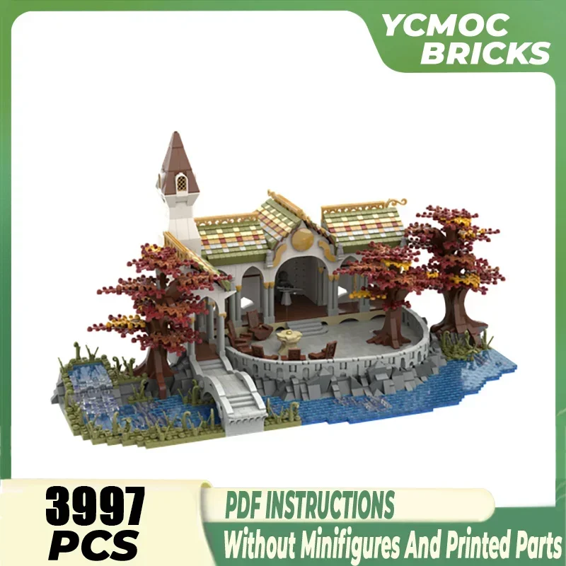 

Модель кольца из фильма Moc, строительные блоки Rivendeller, Совет Элронд, модульные блоки, подарки, рождественские игрушки, сборка «сделай сам»