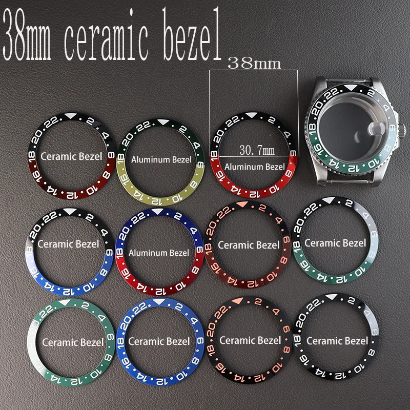 38mm Ceramic Bezel Insert GMT-master II Double Color Luxury Men's Watch Rings Parts For 40mm Daytona Submariner Case Accessories