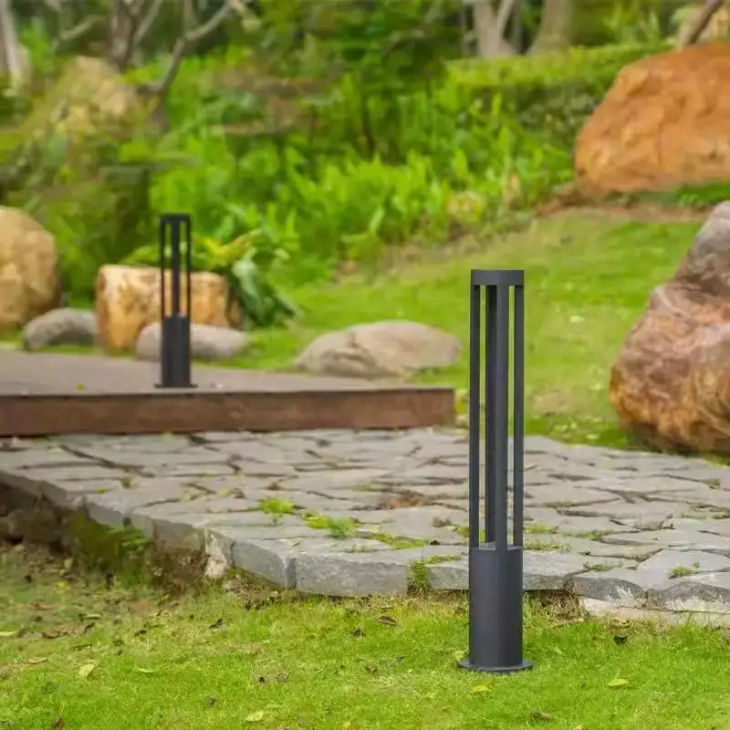 LED Bollard Landscape Light Outdoor Black Garden Pathway Lighting Fixtures Floor Lawn Lamp for Pillar Outdoor Landscape Lights