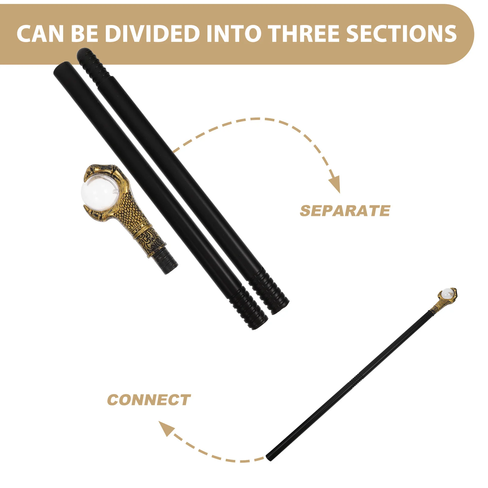 ไม้กายสิทธิ์สไตล์พังก์สำหรับเดินในงานปาร์ตี้ฮาโลวีน ของตกแต่งคอสเพลย์ อุปกรณ์ประกอบฉาก