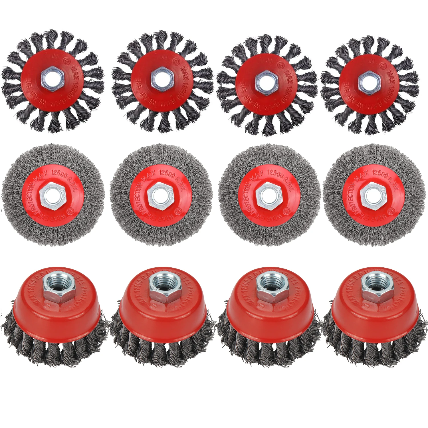 SI FANG M14 Thread Twisted Steel Wire Wheel Cup Brush for Angle Grinder Powerful Paint Removal Rotary Tool Abrasive Cleaning