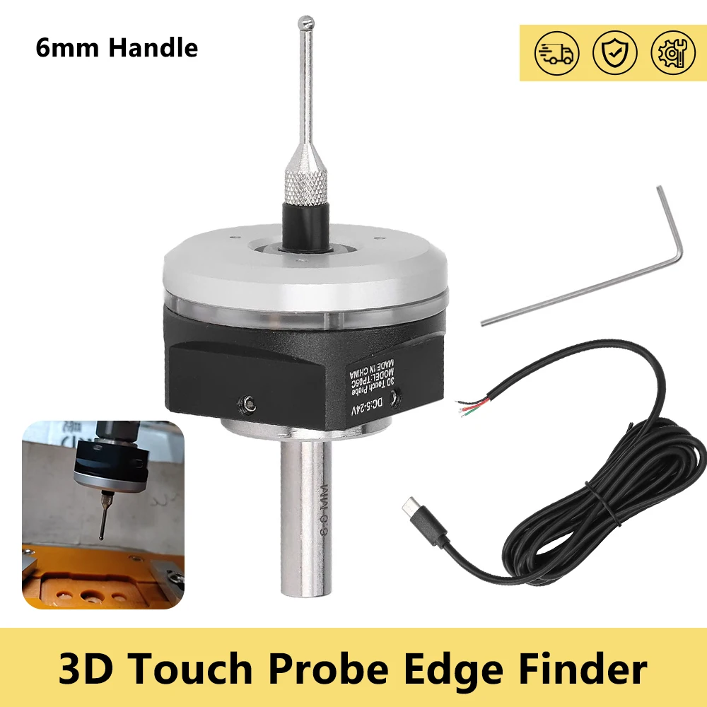 For CNC Engraver Milling Router Upgrade CNC Anti-roll 3D Touch Probe Edge Finder Probe 6mm XYZ Coordinate Measuring Sensor GBRL
