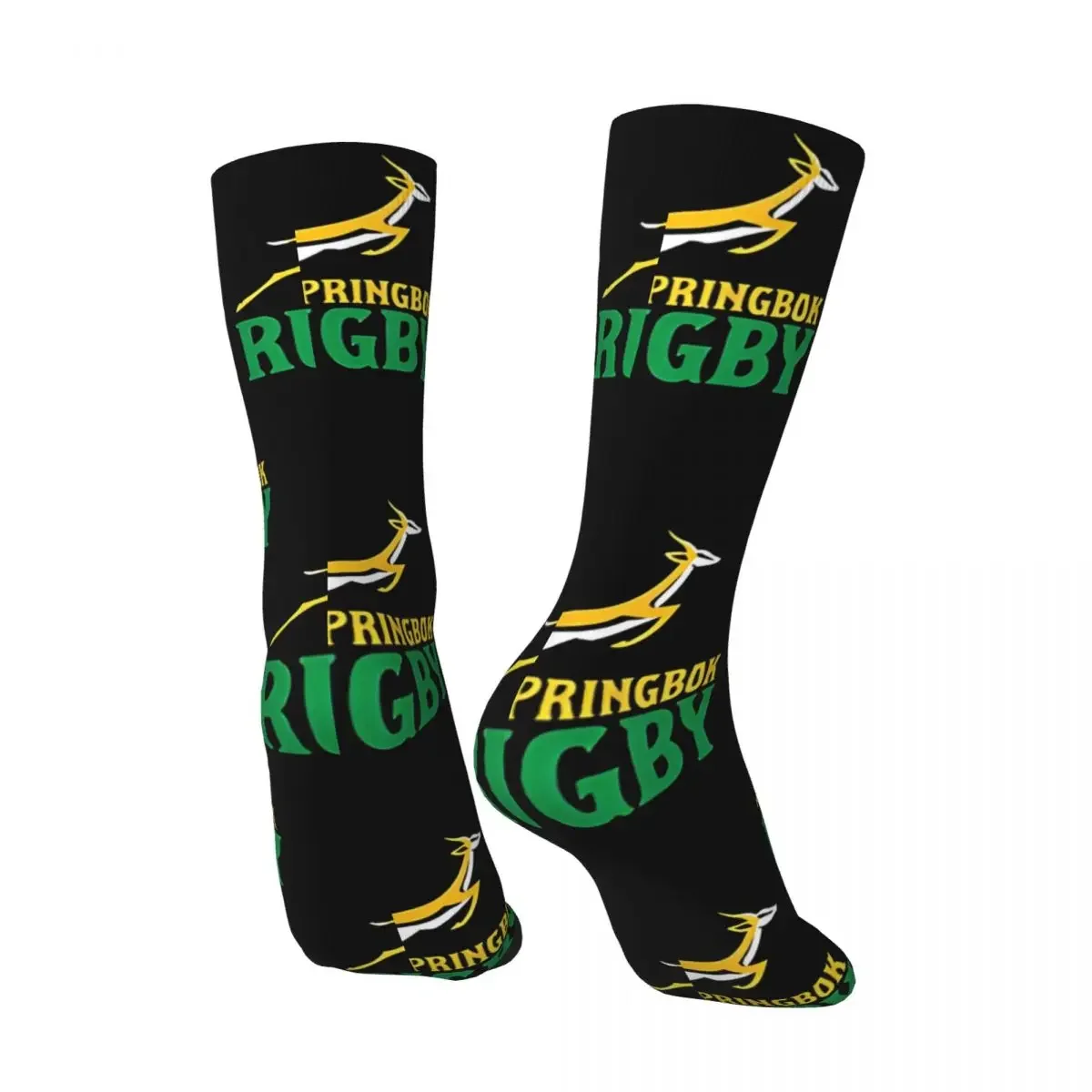 Funny Crazy Sock for Men SA 2023 Hip Hop Vintage Rugby  Africa Happy Seamless Pattern Printed Boys Crew compression Sock