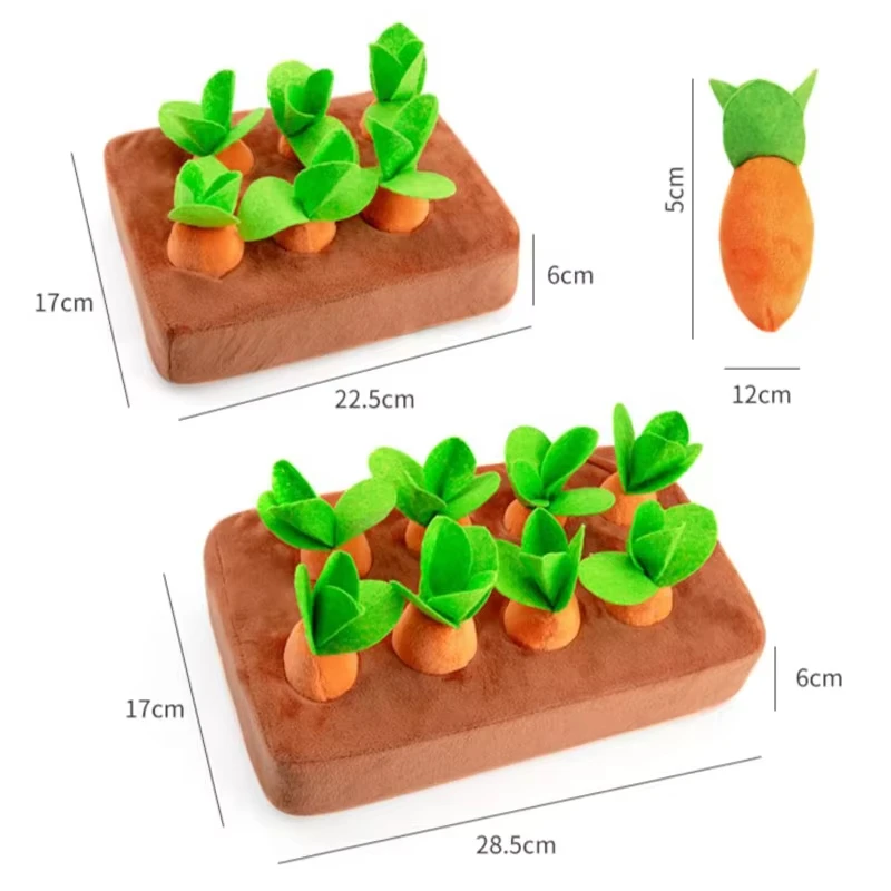 Bite-resistant Dog Toys Plush Pet Chew Toys for Small Medium Large Dogs Interactive Carrot Pet Toys Funny Puppy Puzzle Toy