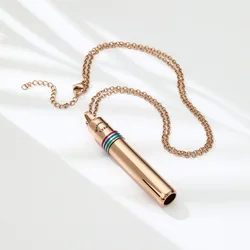 528 Hertz Stainless Steel Mindfulness Breathing Pendants Relieves Stress Yoga Exercise Whistle Necklace Couple Healing Gift