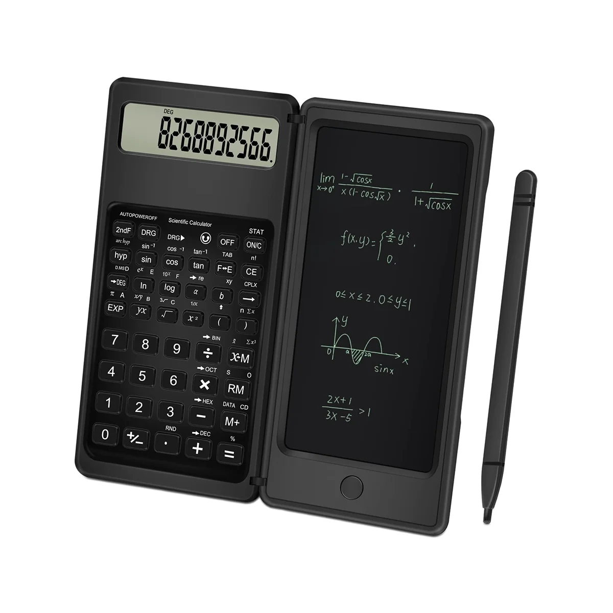 

Scientific Calculators for High-School, 10 Digits Digital with Erasable Writing Board Calculator for School Office