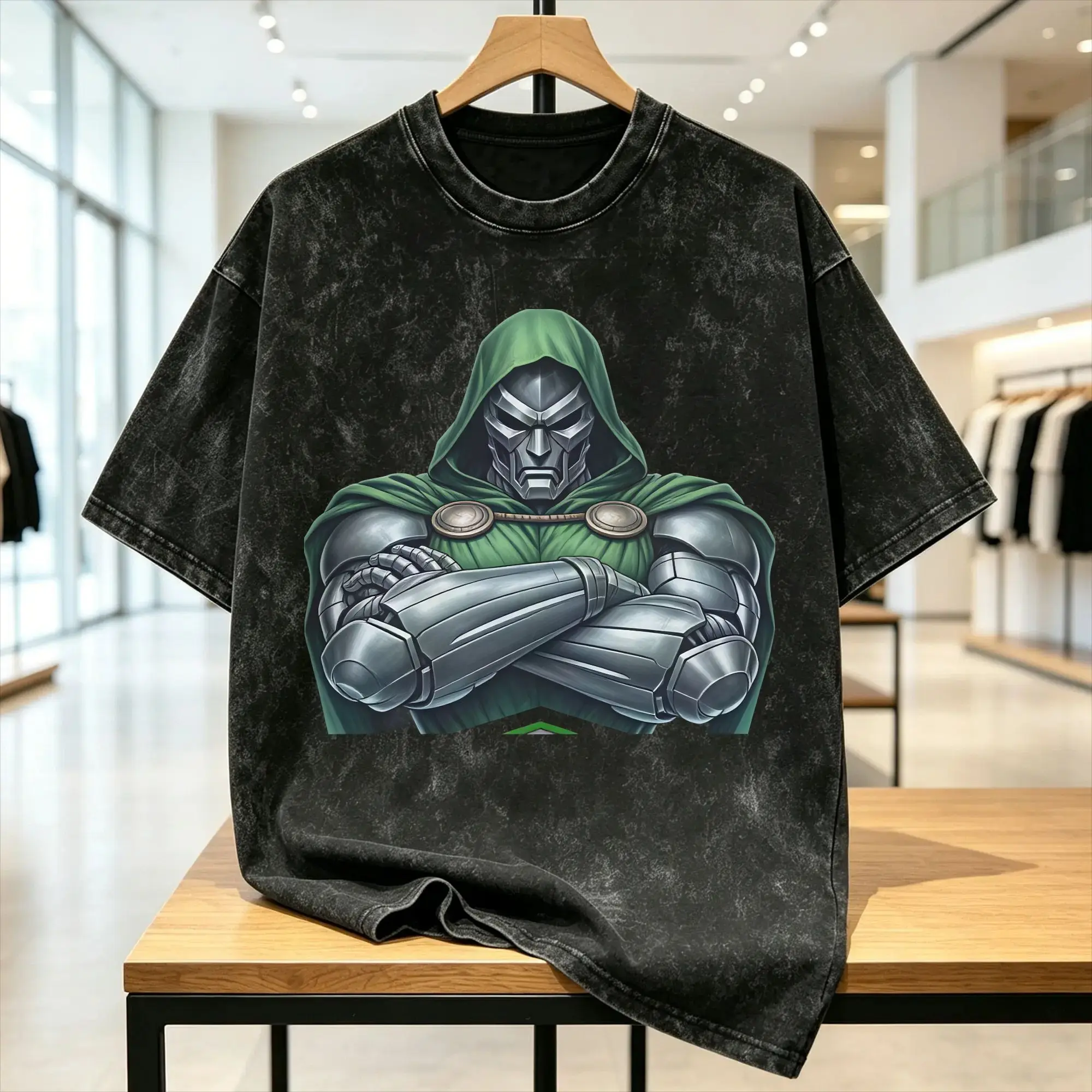 Dr Dooms Men T Shirt Washed  Humorous Tee Shirt Short Sleeve Round Neck T-Shirts 100% Cotton Plus Size Clothing