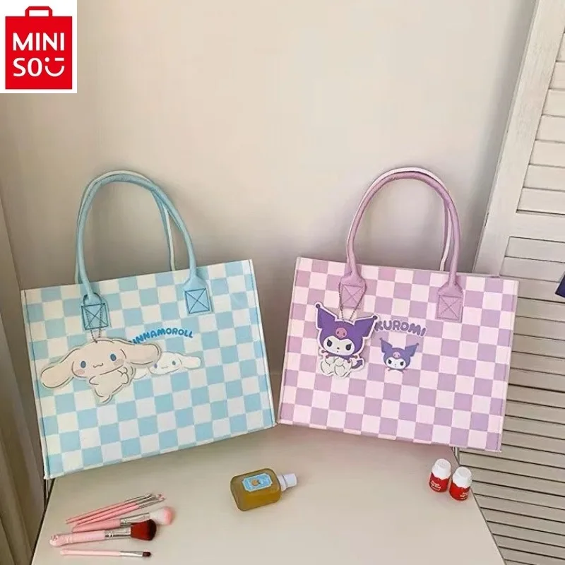 

MINISO 2024 New Cartoon Hello Kitty Handbag for Women, Fashion Large Capacity Multi functional Storage Tote Bag