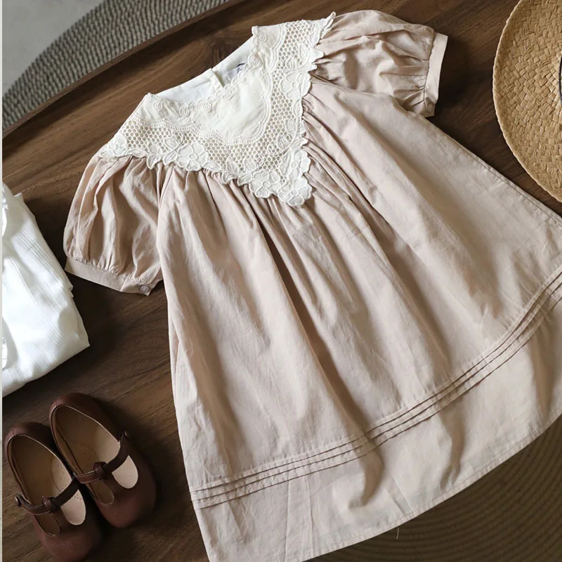 

Детское платье для девочек, новинка лета 2025 года, платье принцессы с рукавами-фонариками для больших девочек, платья сестры с цветочным принтом, одежда для детей-подростков