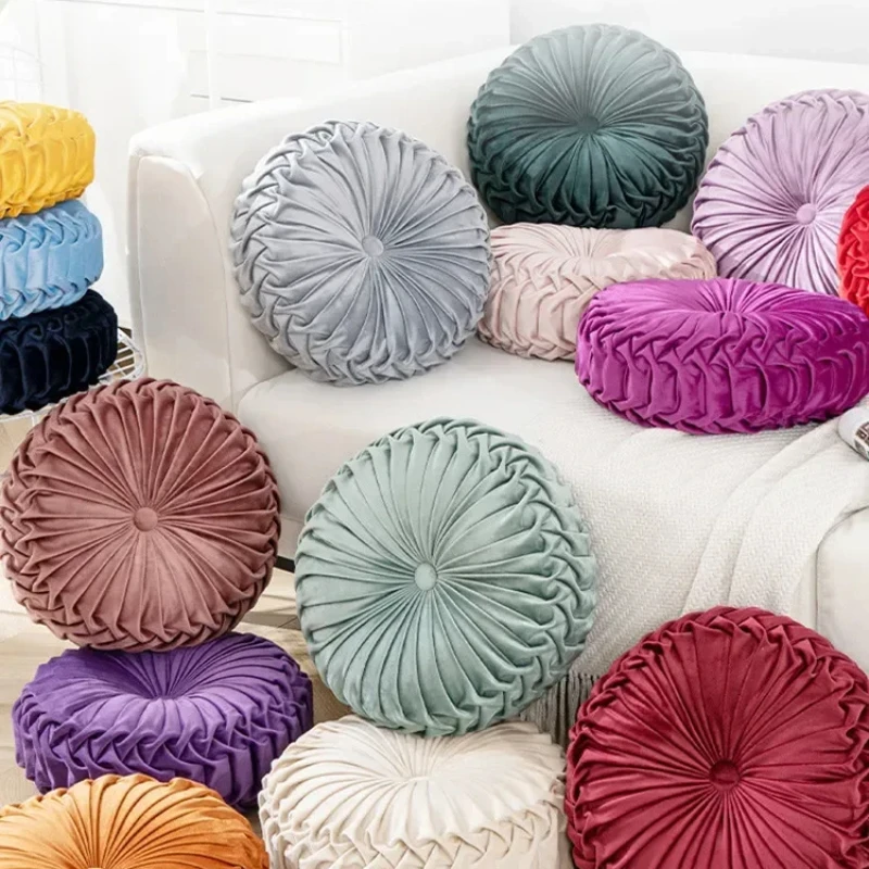 

1PC Plush and Soft Pumpkin Round Seat Back Cushion Throw Pillow Home Decorative for Living Room Chair Couch Sofa for All Seasons