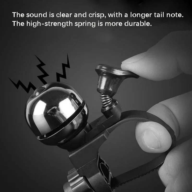 جرس دراجة نحاسي للدراجات الجبلية ودراجة الطريق بصوت واضح وهش ملحقات الدراجة باللونين الأسود والفضي #4