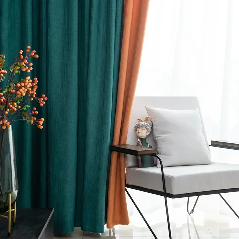 (50) Customized Cotton and Linen Thickened High-shading Blackout Curtain Fabrics