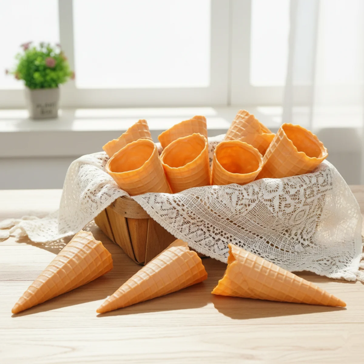 5/10 Stück Künstliche Waffel-Eiscreme-Waffeln – Realistische Simulations-Lebensmittel-Requisite für Bäckerei-Displays, Küchendekoration & Lebensmittelfotografie – Detail 3