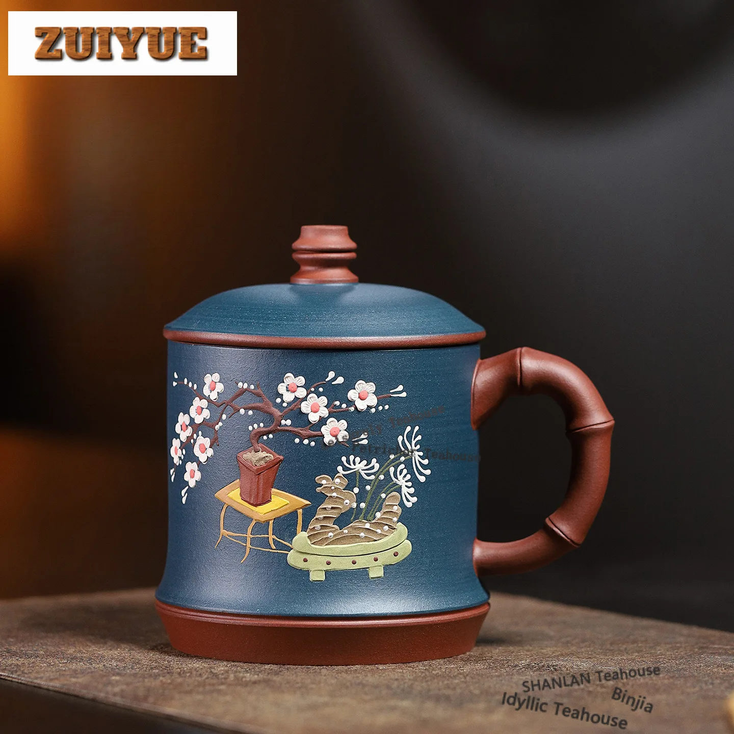 

410 мл Исин фиолетовая глина двухцветная кофейная кружка овсяная кружка для завтрака кружка для послеобеденного чая офисная чашка для воды украшение чайной посуды