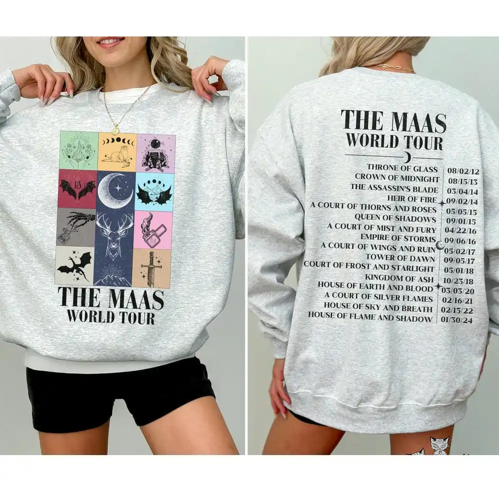 Sarah J. Maas World Tour Sweatshirt ACOTAR sweater Licensed TOG SJM merch Comfort Fleece Sweatshirt Crewneck Y2K Streetwear