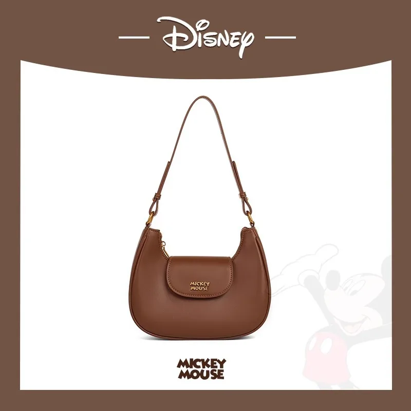 Disney-PU Mickey Hobo Bolsas femininas de grande capacidade, kawaii, tiracolo, bolsa de ombro, estojo anime, carteira fofa, bolsas e bolsas