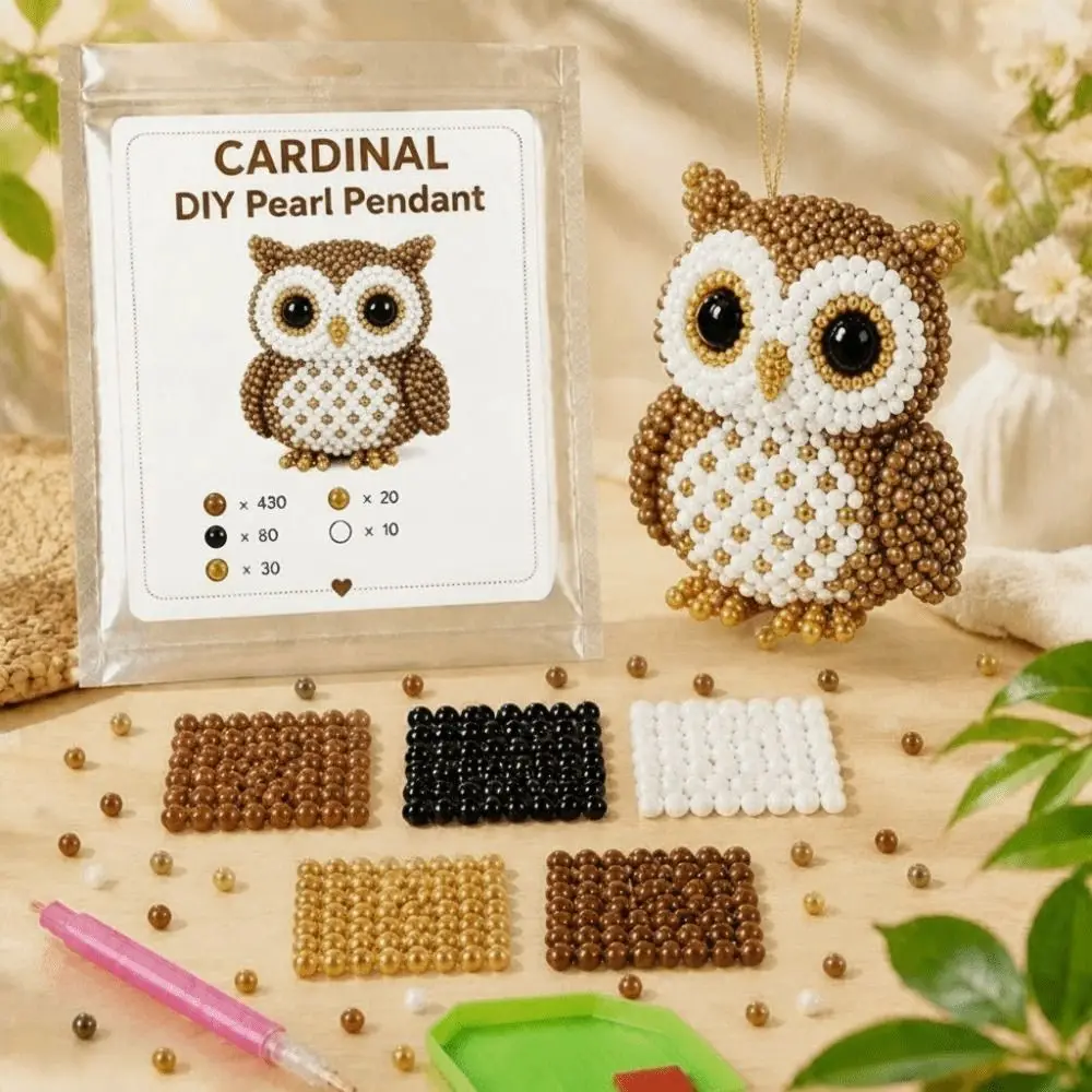Tiny Beads 3D Beaded Animal Kit Cute Design Creative Craft Paste Beads Kit Animal Shape Animal Pendant Set Creative Activity